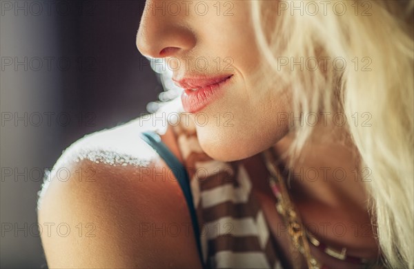 Close up of Caucasian woman smiling