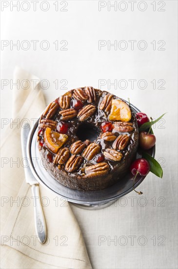 Fruit cake with cherries