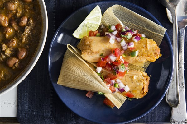 Charro beans and tamales