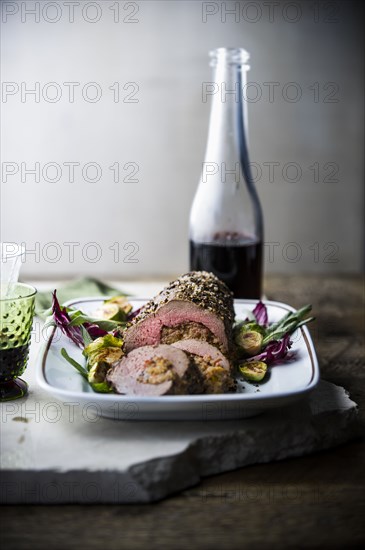 Beef tenderloin and red wine