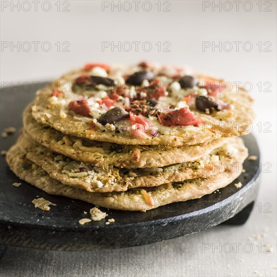 Pile of parmesan crisps