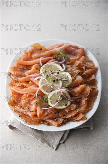 Plate of smoked salmon