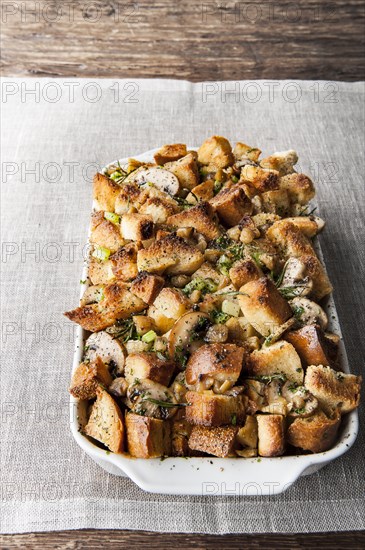 Tray of chestnut stuffing