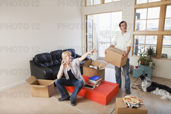 Couple moving into new house