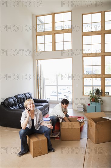 Couple moving into new house