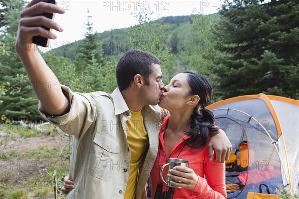 Couple camping