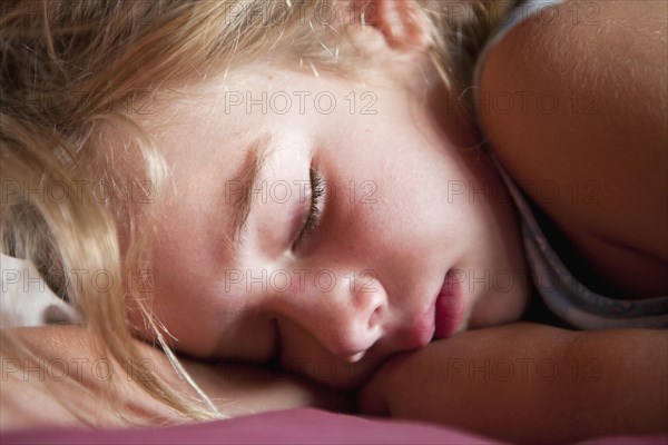 Caucasian girl sleeping