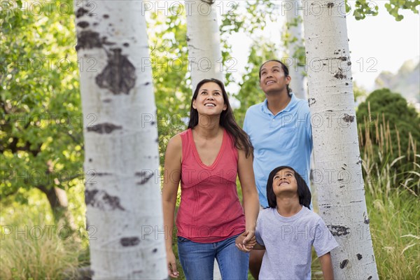 Family walking together outdoors