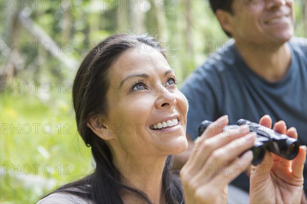 Couple bird watching