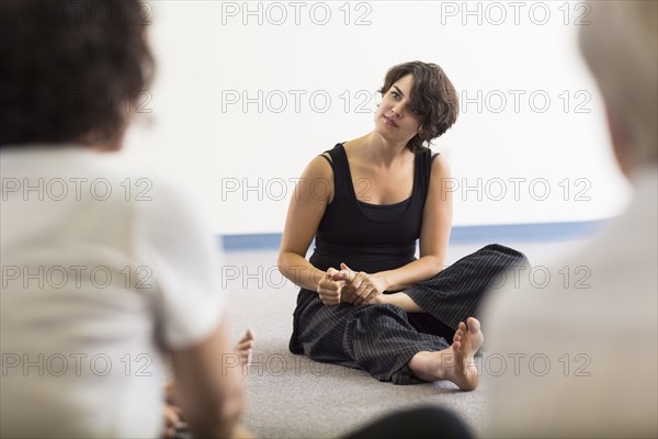 Students stretching in acting class