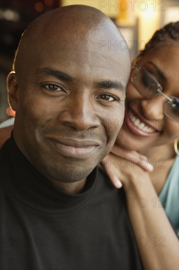 Close up of African couple smiling