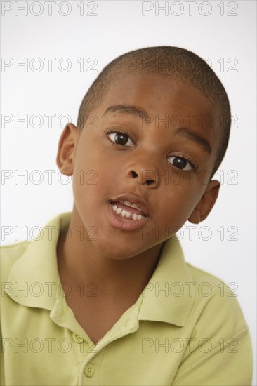 African American boy making a face