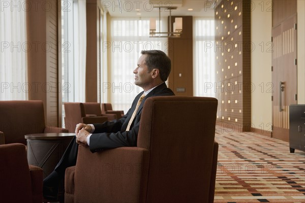 Businessman waiting in lobby