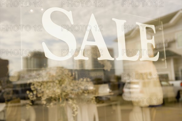 Sale sign in shop window