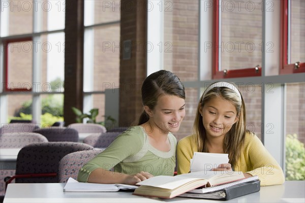 Girls doing homework