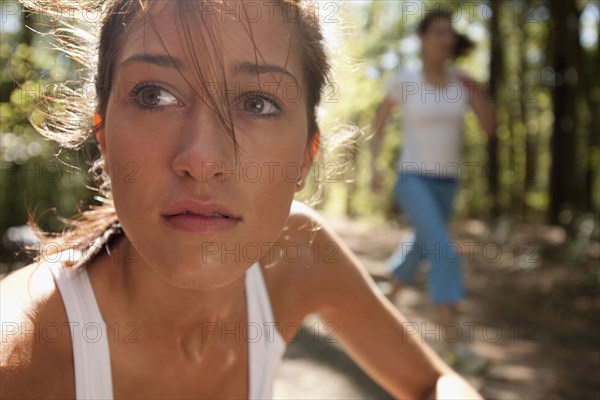 Hispanic woman on nature trail