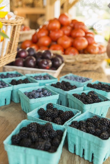 Close up of fresh fruit at farmers market