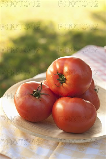 Close up of tomatoes on plate
