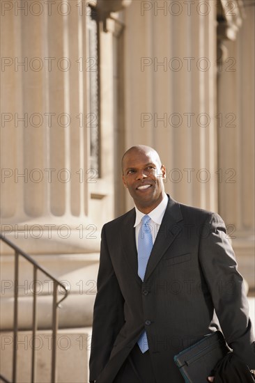 Smiling African American businessman