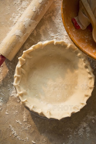 Close up of empty pie shell