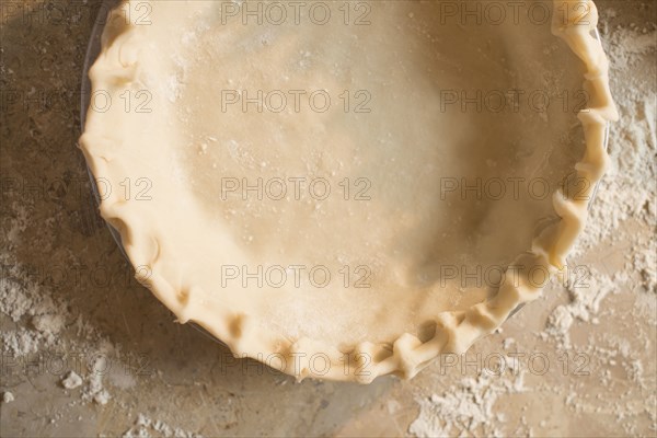 Close up of empty pie shell