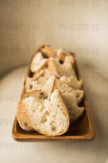 Close up of tray of bread