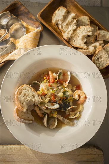 Bowl of seafood stew