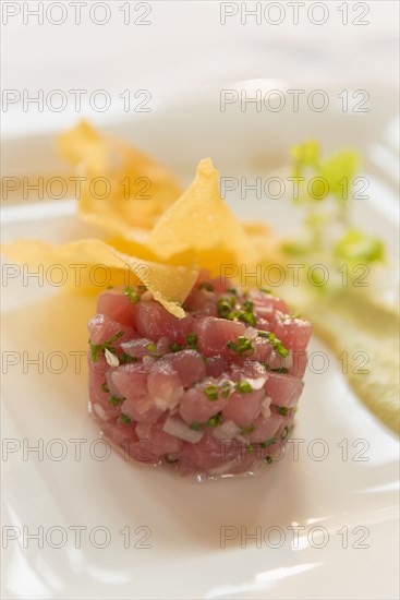 Plate of fresh food and chips
