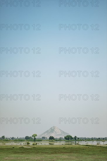 Distant mountain and river