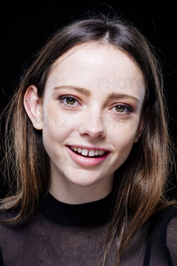 Close up of smiling Caucasian woman