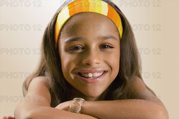 Mixed race girl smiling
