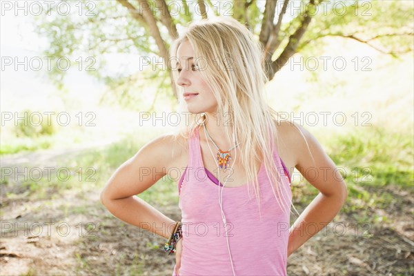 Caucasian woman standing outdoors