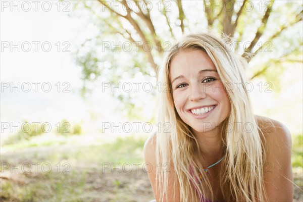 Smiling Caucasian woman