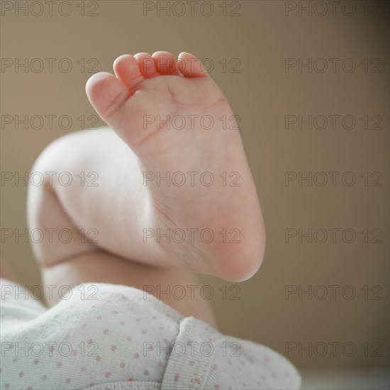 Close up of caucasian baby's foot