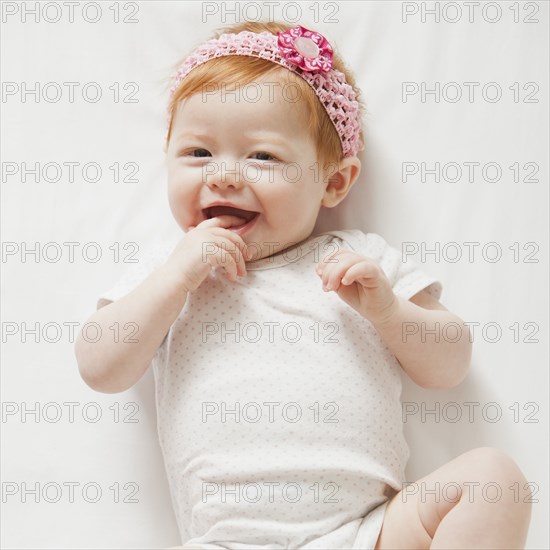 Smiling Caucasian baby girl