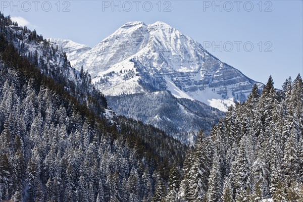 Snow covered mountain and valley