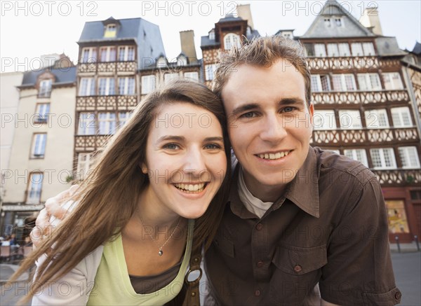 Smiling Caucasian couple