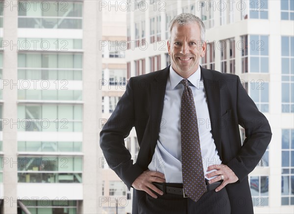 Caucasian businessman smiling