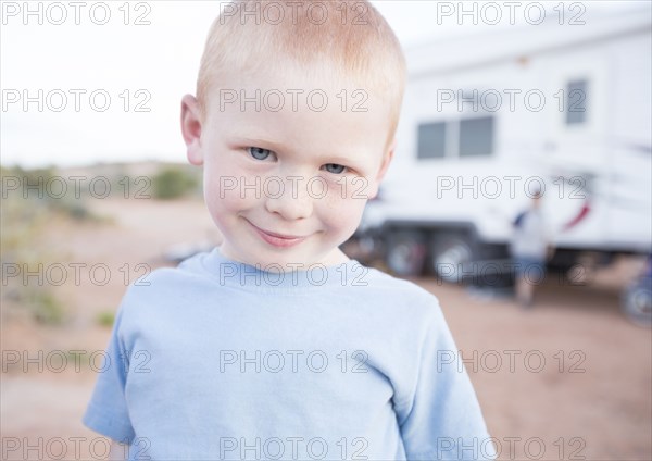 Caucasian boy smiling