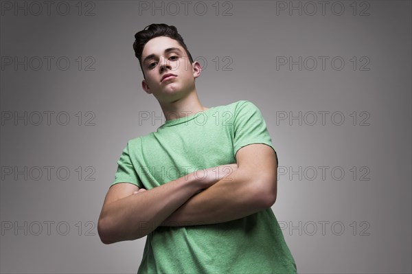 Portrait of serious Caucasian boy