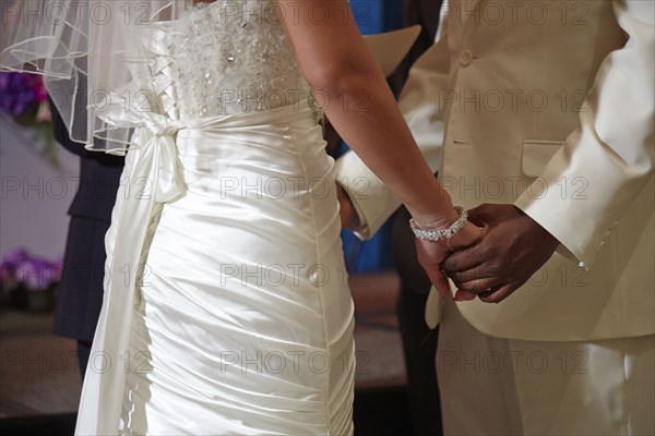 Newlywed couple dancing at wedding