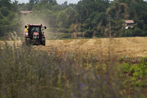 Tractor in field