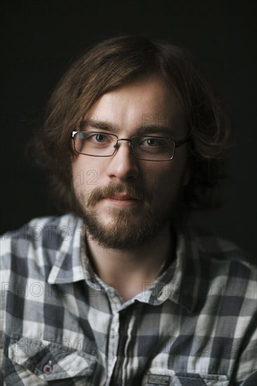 Close up of Caucasian man with beard