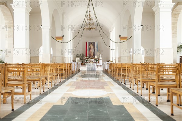 Distant alter in church