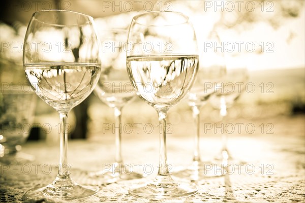 Close up of wine glasses