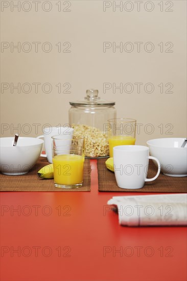 Table set for breakfast