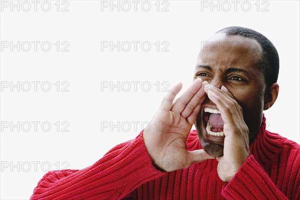 Portrait of African man yelling