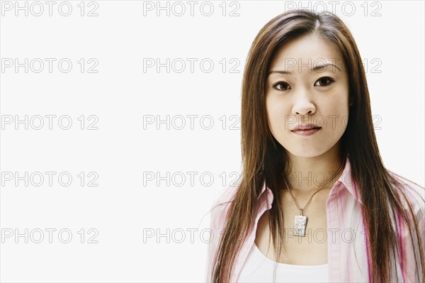 Portrait of Asian woman with long hair