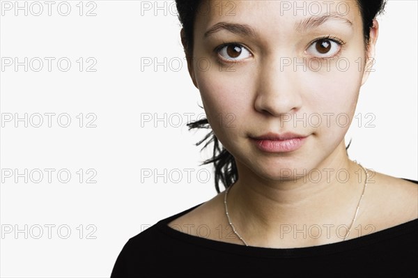 Portrait of Native American woman looking serious