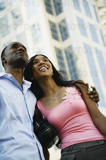 Low angle view of African couple